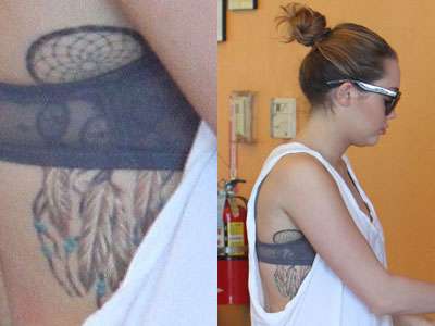 Miley Cyrus - significato tatuaggi - Acchiappasogni fianco
