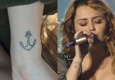 Miley Cyrus - significato tatuaggi - Ancora polso