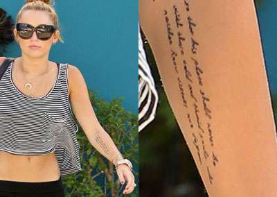 Miley Cyrus - significato tatuaggi - Citazione braccio