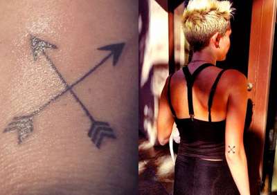 Miley Cyrus - significato tatuaggi - Frecce gomito
