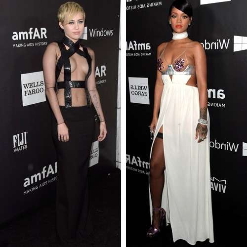 Miley Cyrus e Rihanna all'amFar Gala 2014