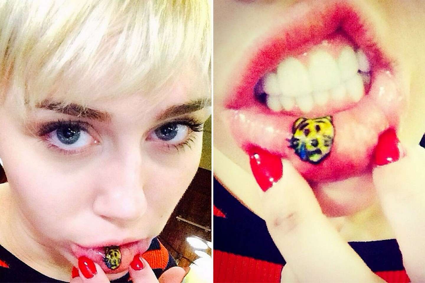 Miley tattoo sul labbro