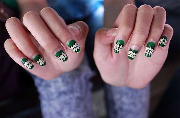 Green nail art