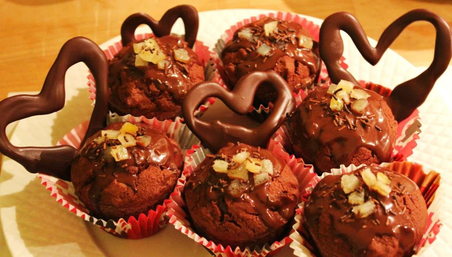 Cupcake cioccolato cuori