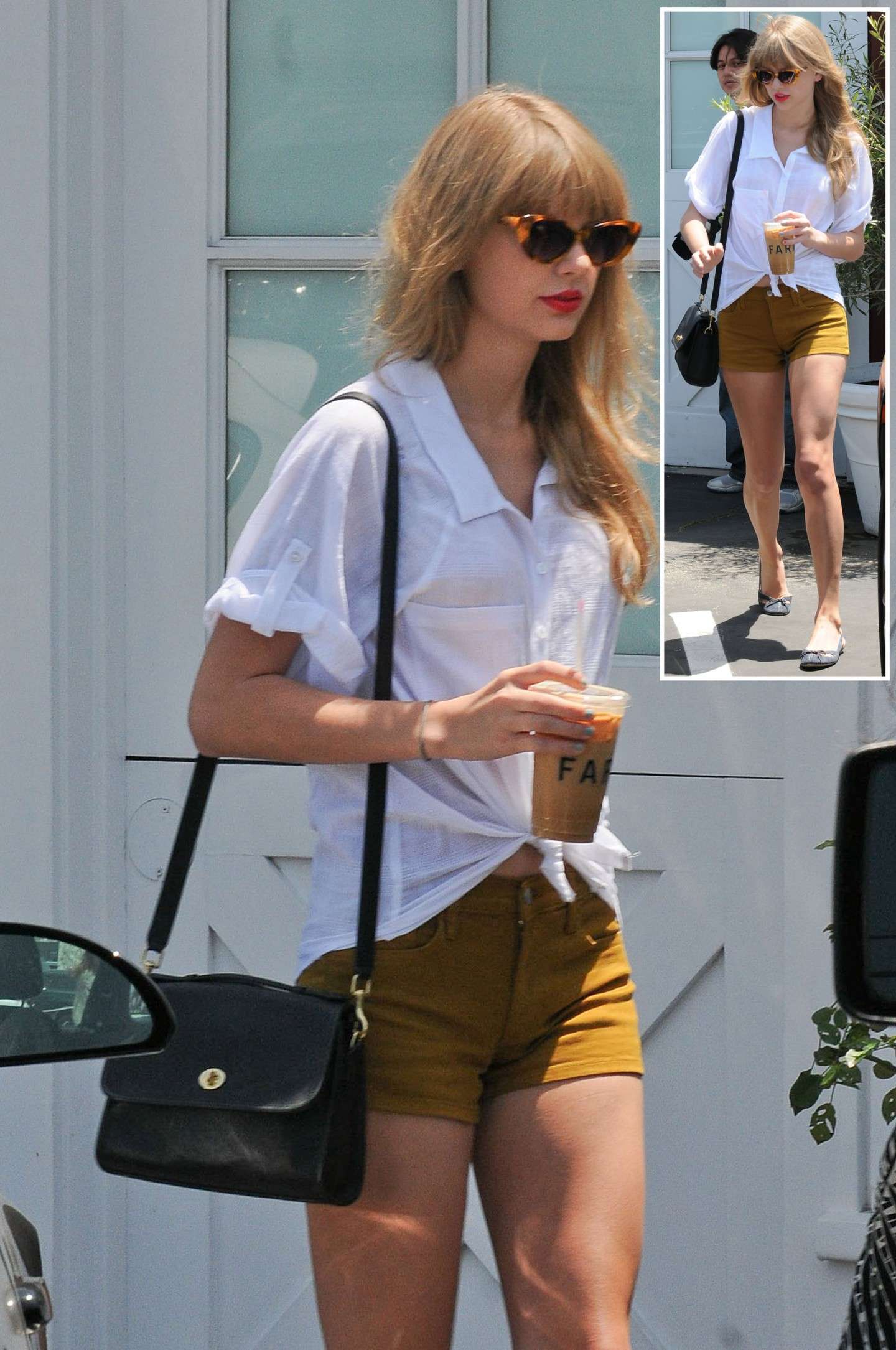 Taylor Swift con occhiali a farfalla
