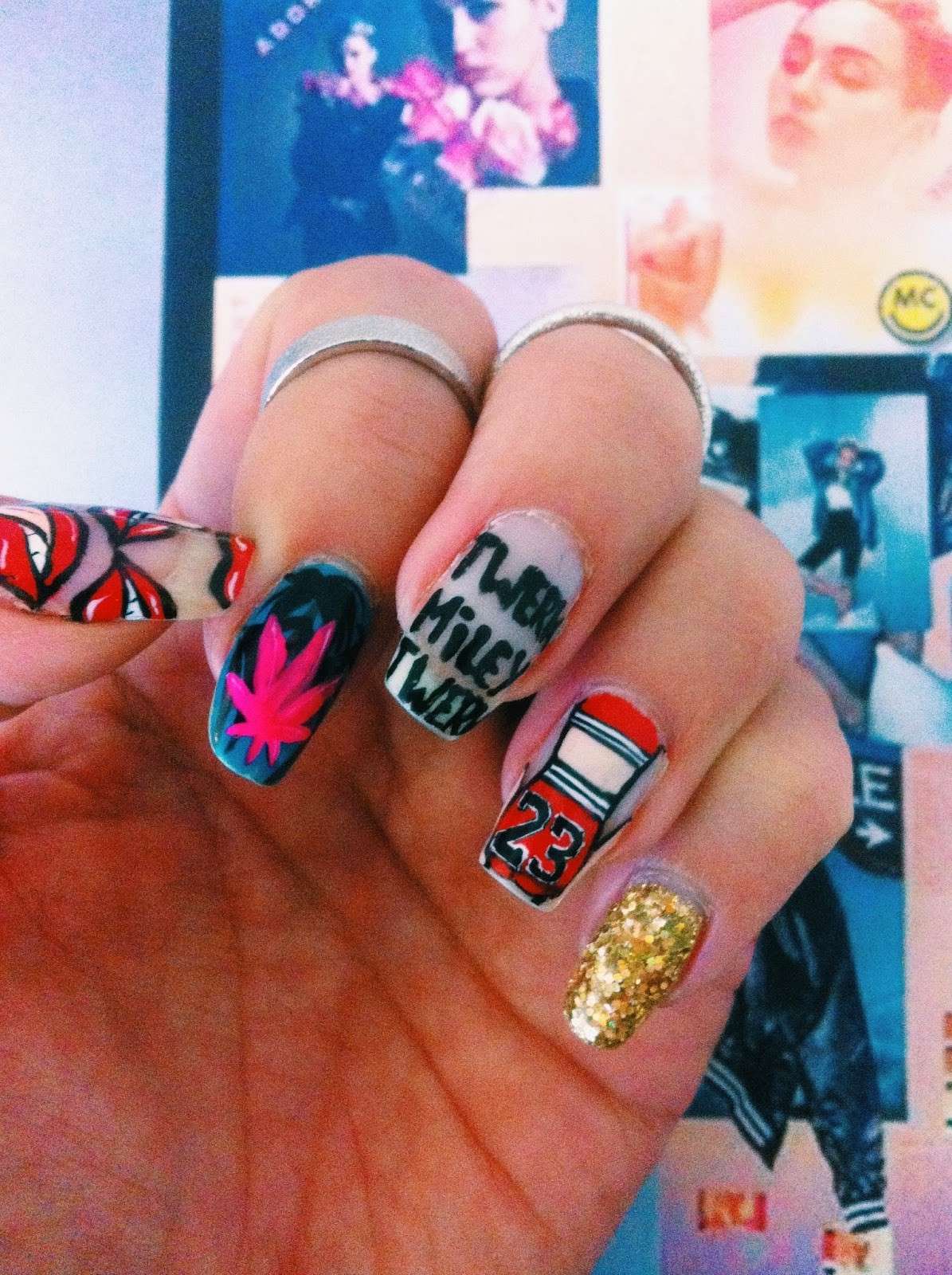 Nail art dedicata a Miley Cyrus