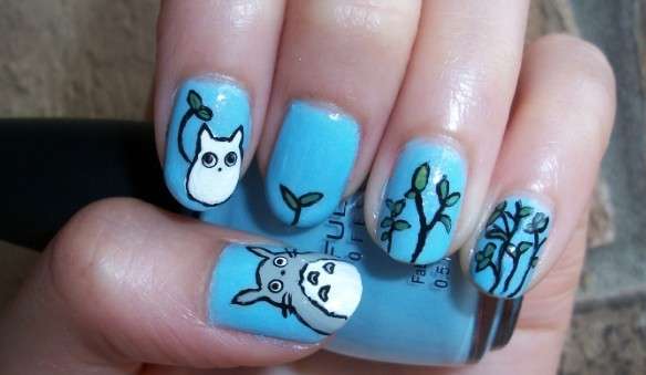 Totoro nail art