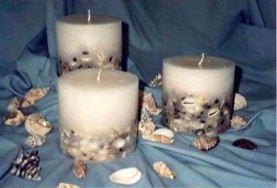 Le candele con conchiglie
