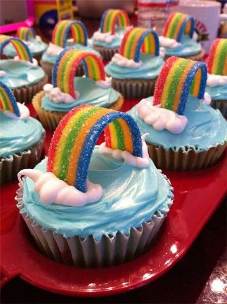 Cupcake con arcobaleno