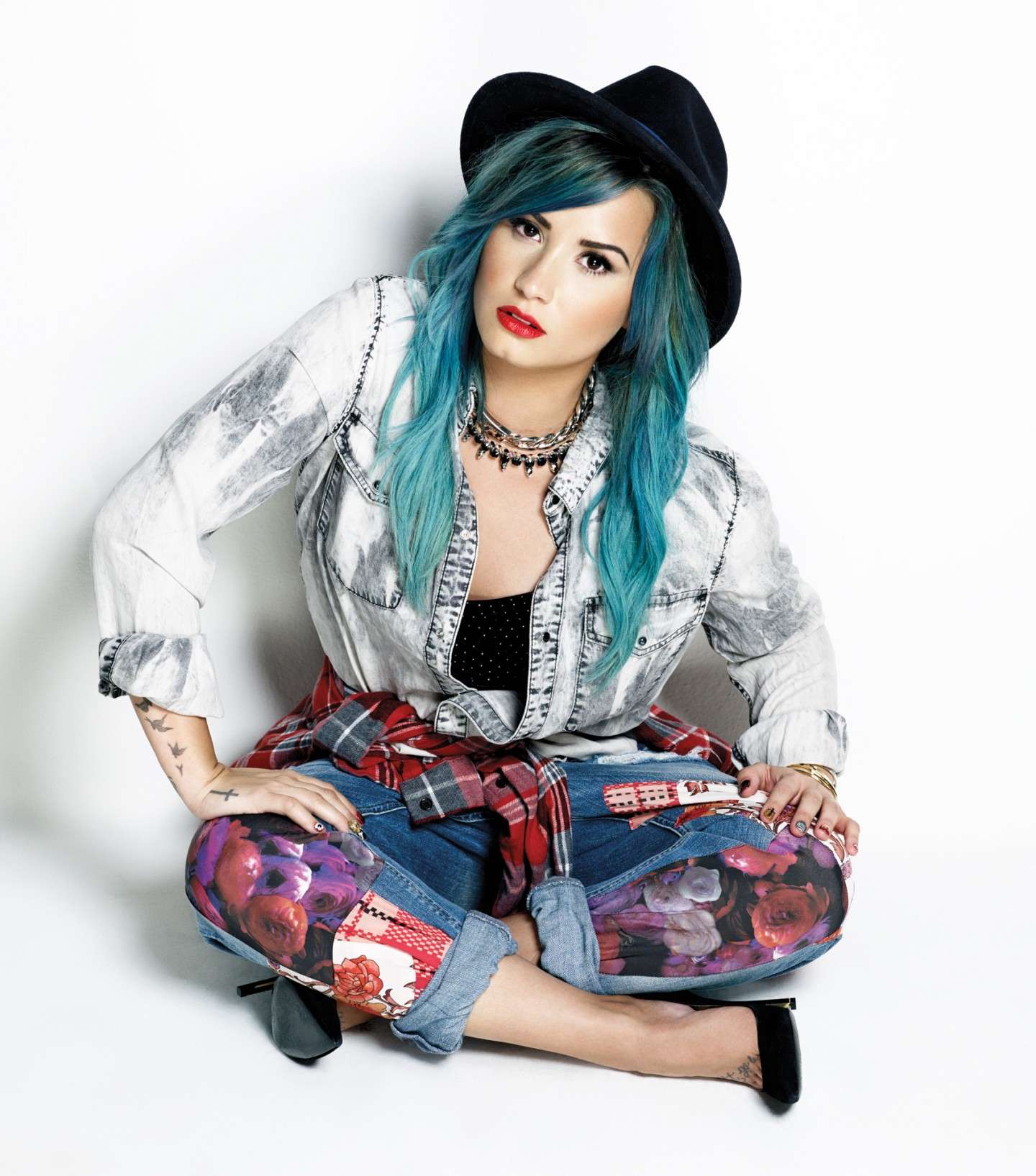 Demi Lovato con i capelli blu