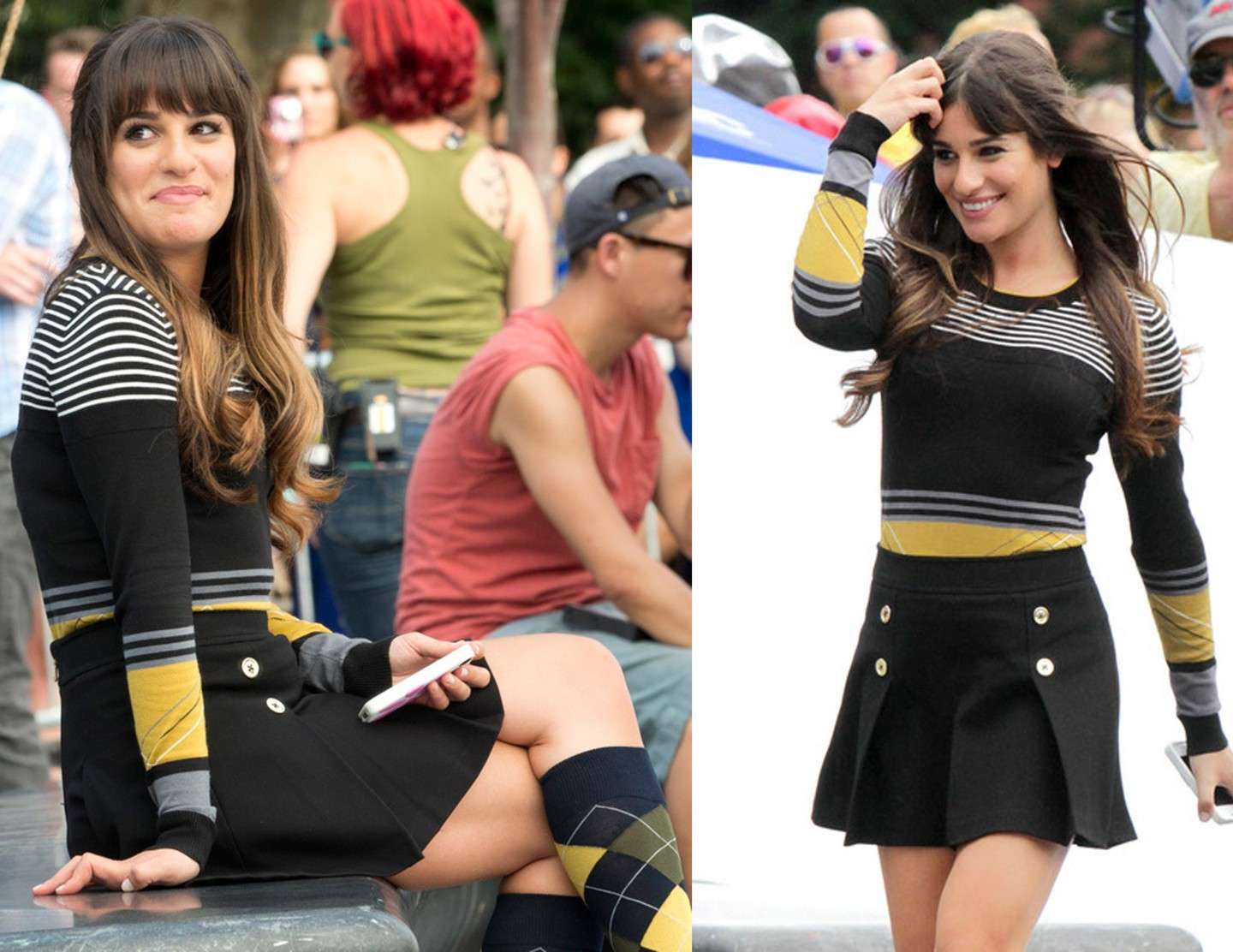 Look con minigonna per Rachel Berry di Glee