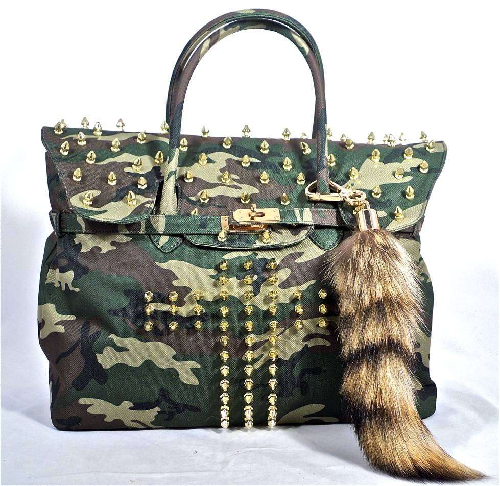 Bag militare con borchie