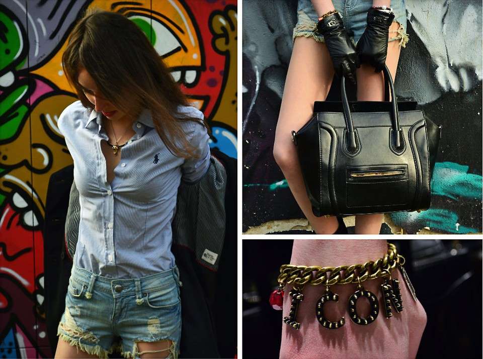 Outfit con shorts di jeans