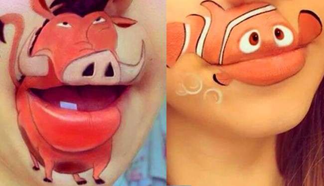 I personaggi Disney sulle labbra: trucco a effetti speciali