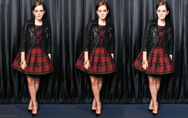 L'abito tartan di Emma Watson 
