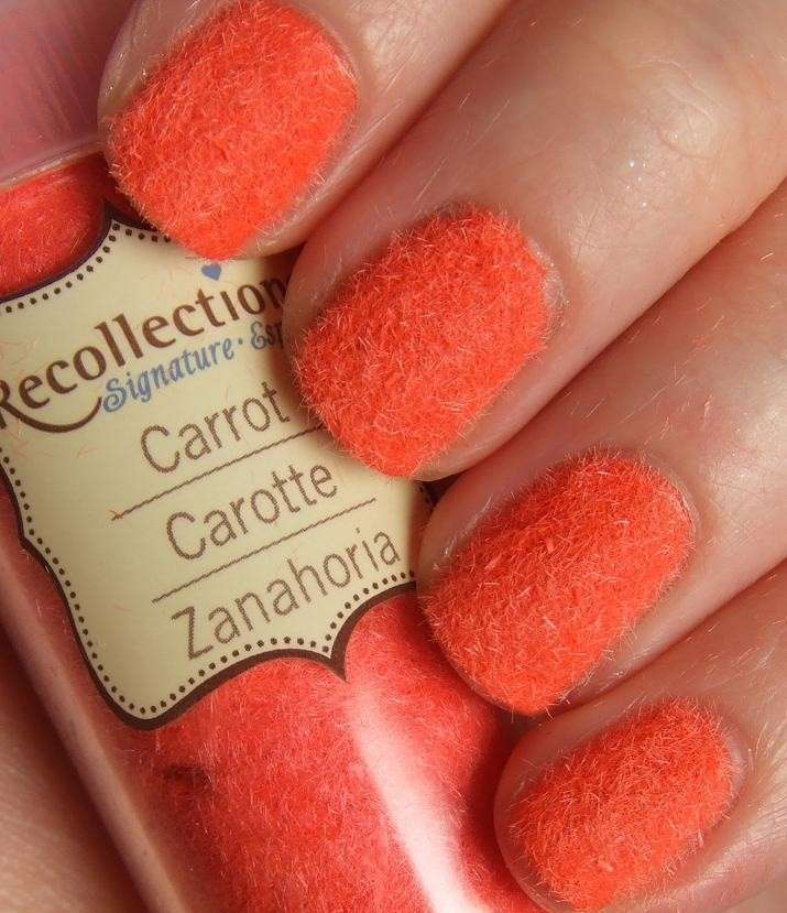 Nail art arancione effetto peluche
