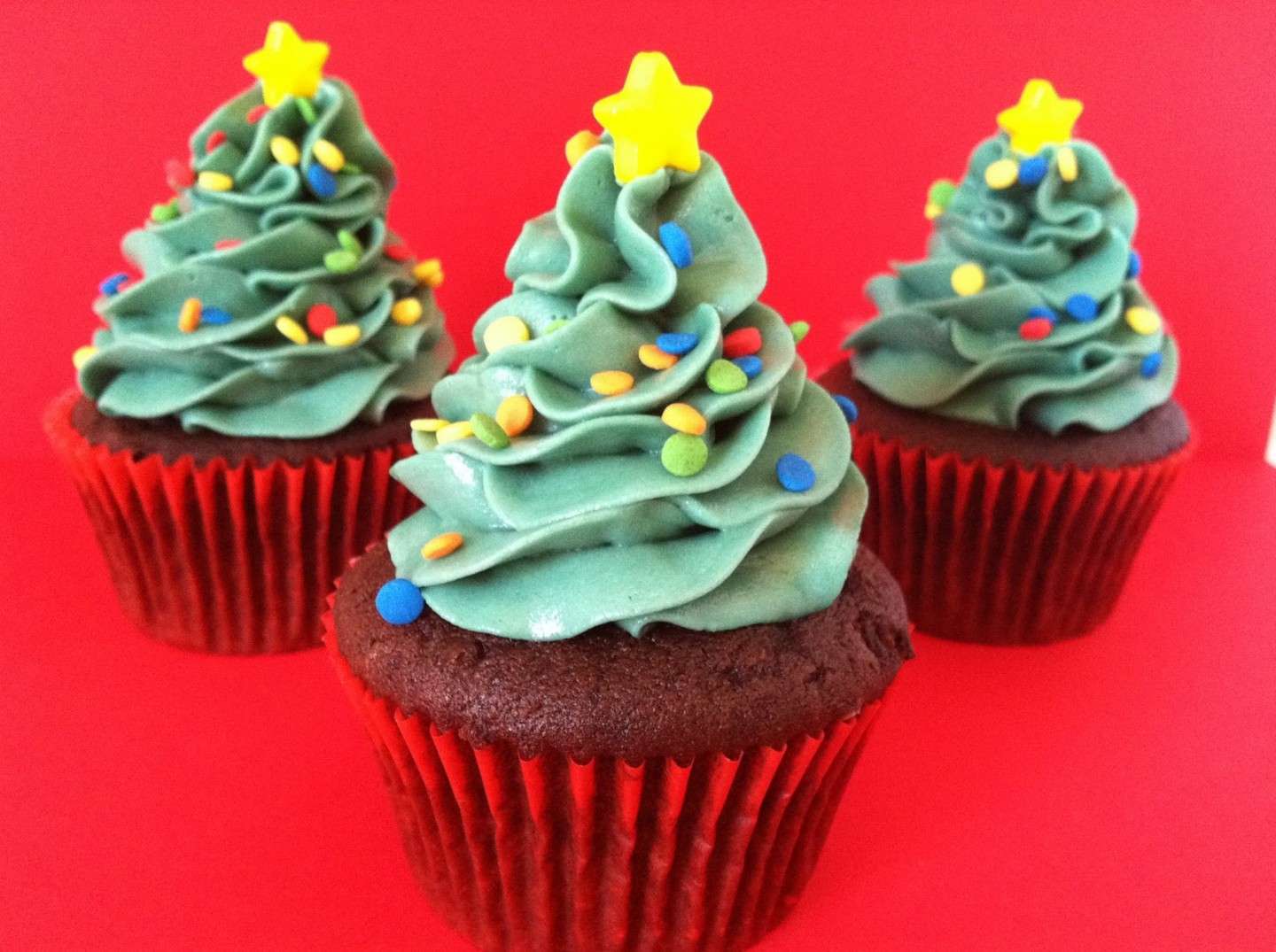 Cupcakes con albero di Natale