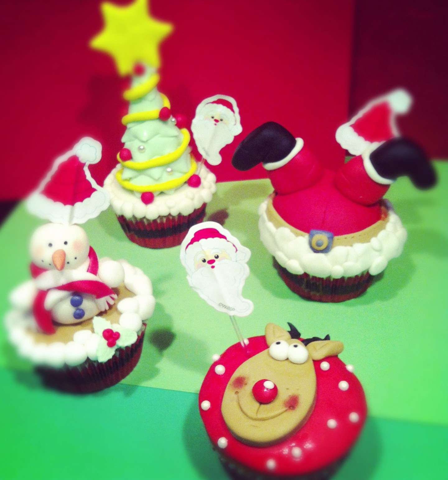 Divertenti cupcakes con Babbo Natale
