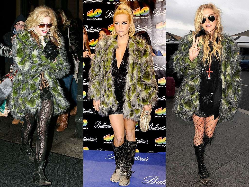 Kesha ed il cappotto militare