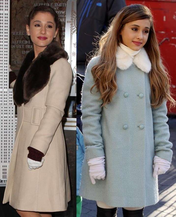 Due cappotti di Ariana Grande