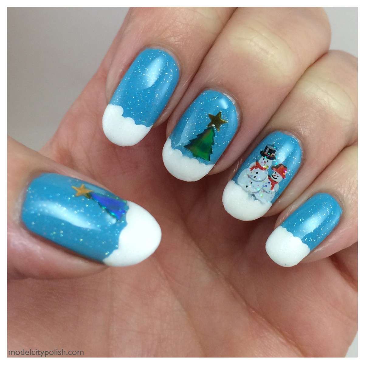 Winter nails con pupazzi di neve