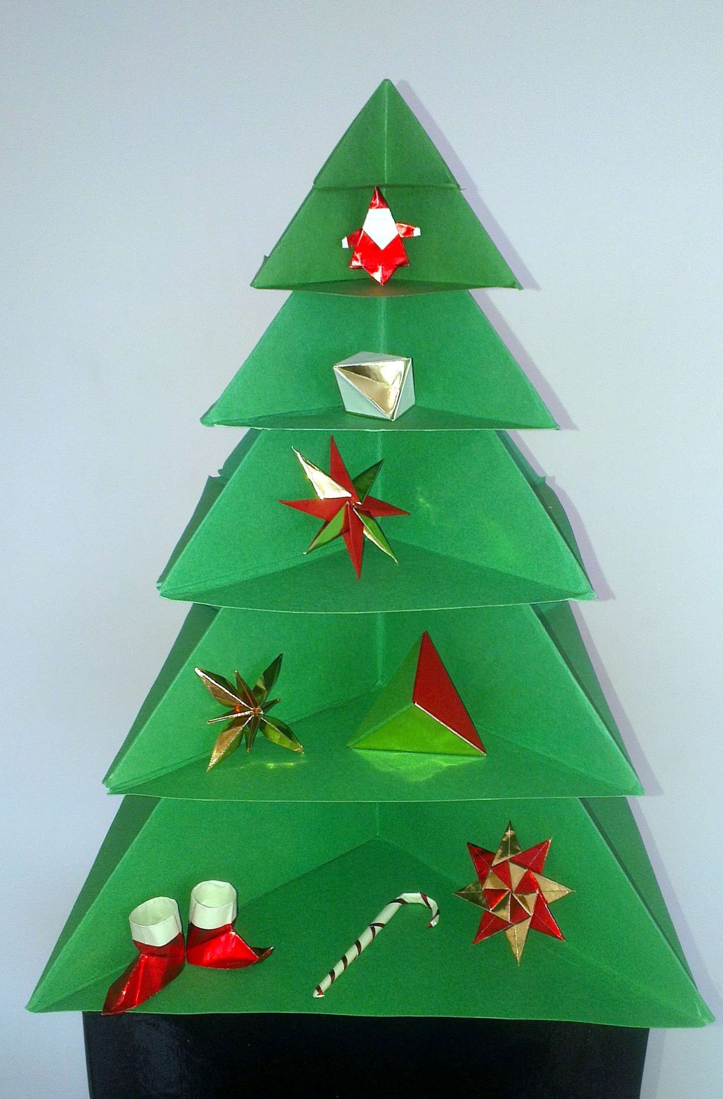 Albero di Natale di origami porta oggetti