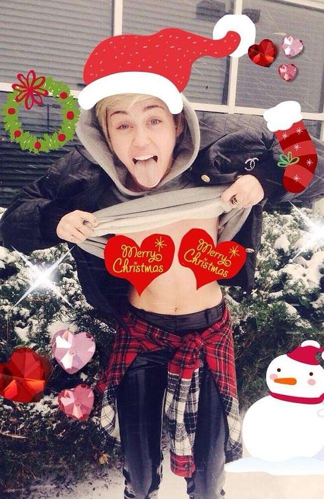 Miley Cyrus natalizia su Instagram