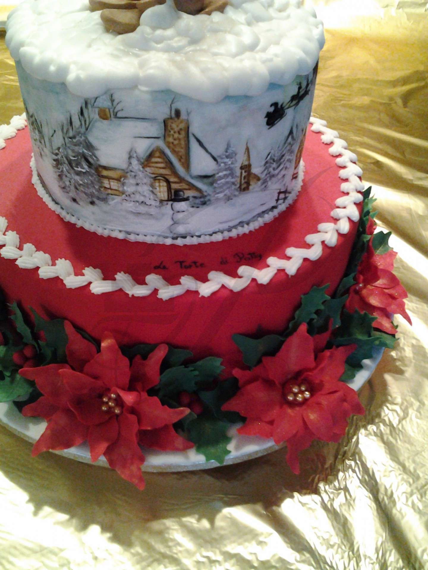 Stupenda torta natalizia decorata e dipinta