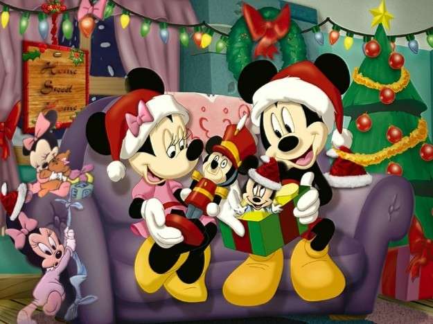 Minnie e Topolino con i regali di Natale