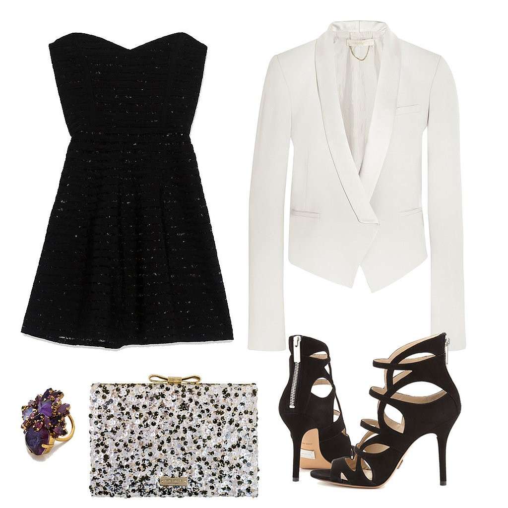 Mini dress nero e giacca bianca