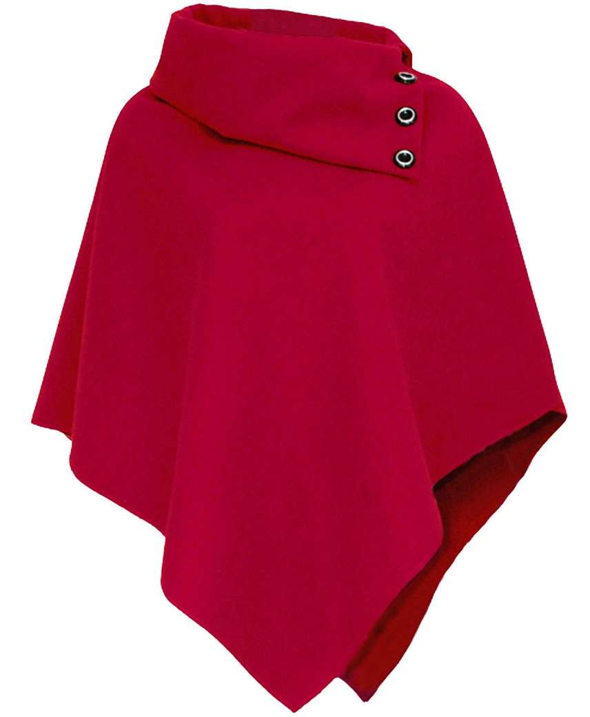 Poncho rosso da indossare come un cappotto