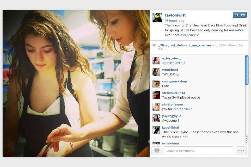 Taylor Swift e la foto insieme a Lorde