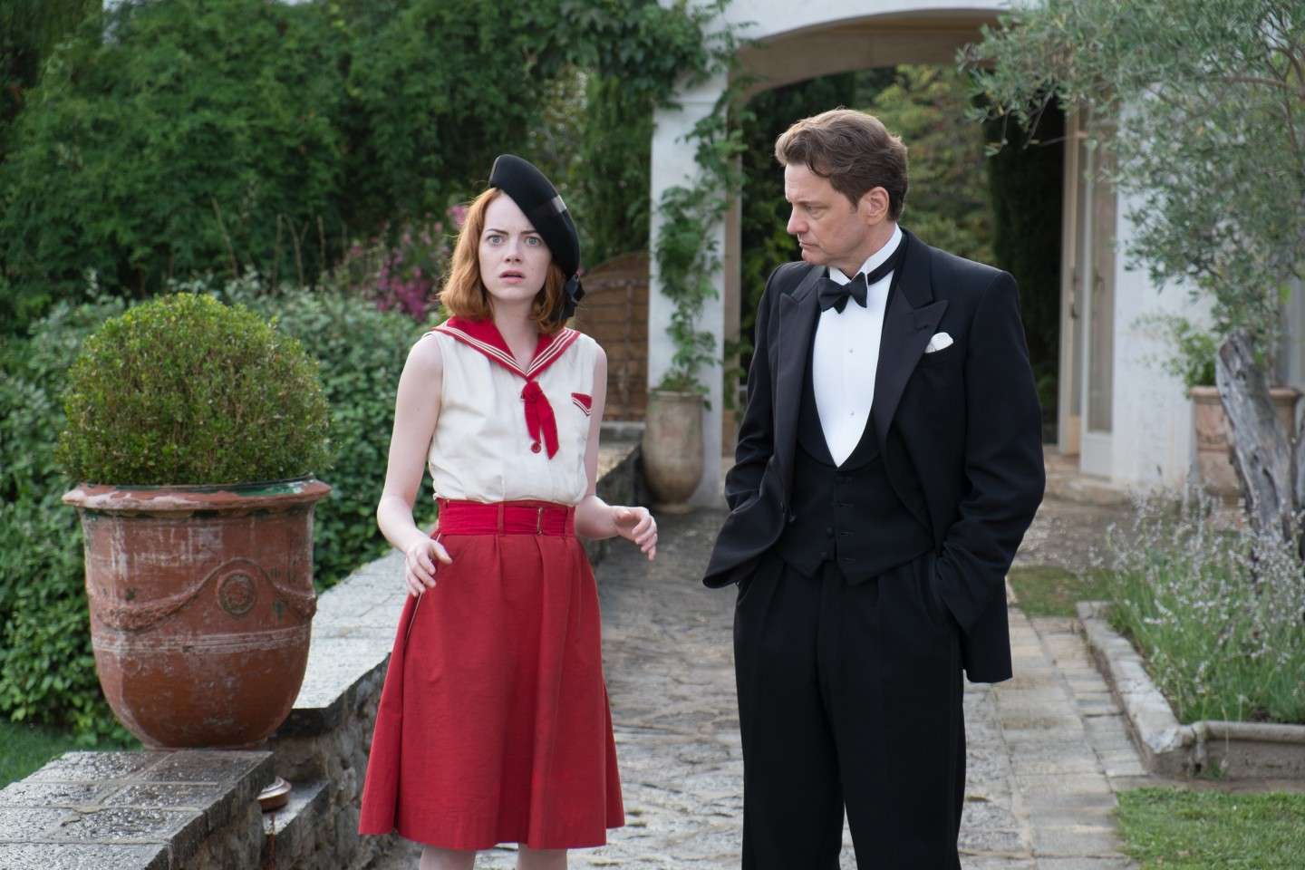 Una scena di Emma Stone con Colin Firth