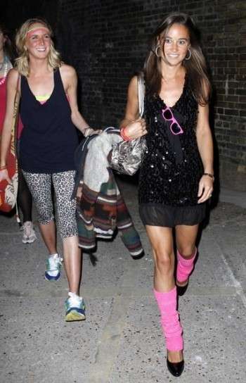 Pippa Middleton con gli scaldamuscoli