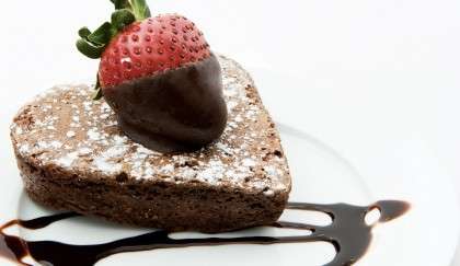 Brownies al cioccolato a forma di cuore