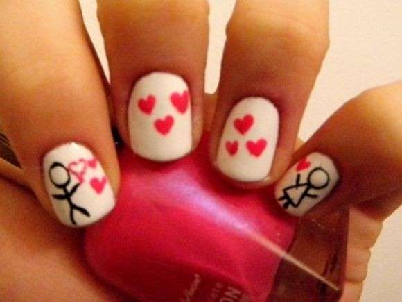 Romantica nail art di San Valentino