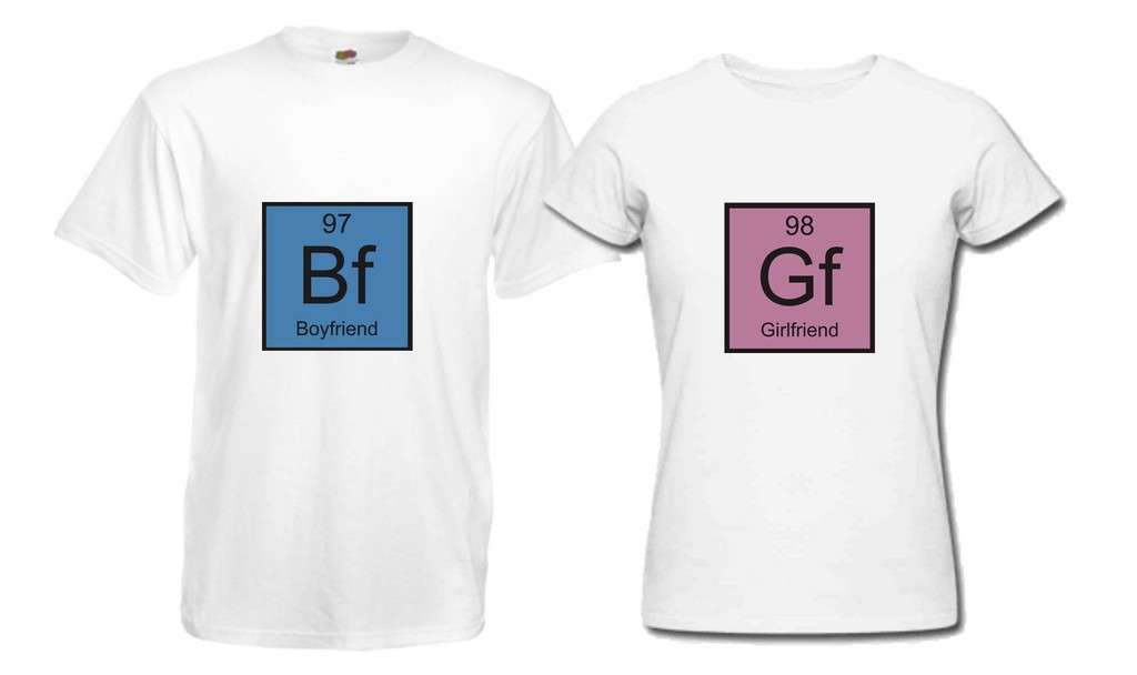 T shirt con elementi chimici per San Valentino