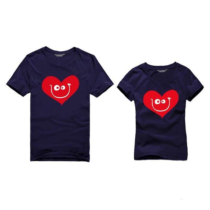 T-shirt di coppia romantiche con cuore