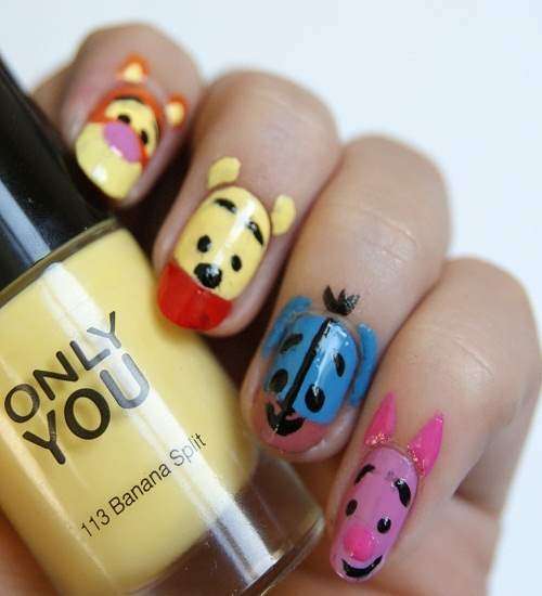 I personaggi di Winnie the Pooh sulle unghie