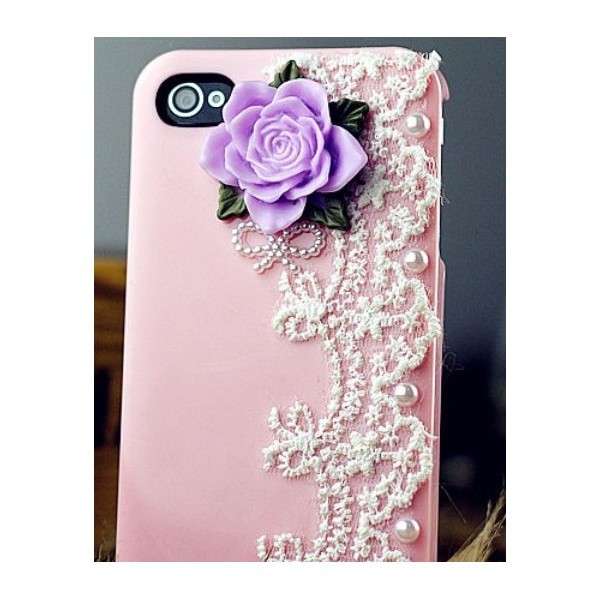 Cover per Iphone con rosa in rilievo