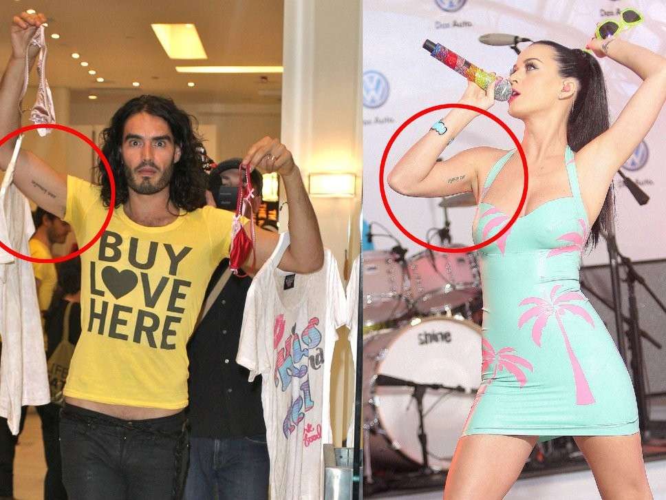 Matching tatoos di Katy Perry e Russell Brand