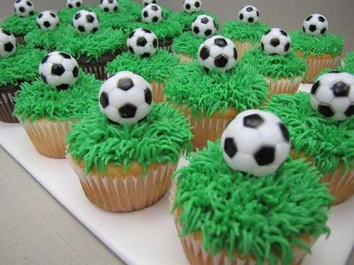 Cupcake con pallone da calcio