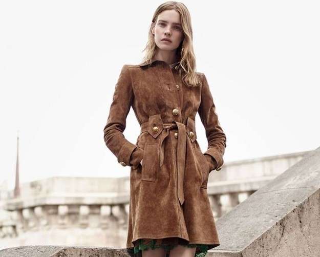 Trench in suede