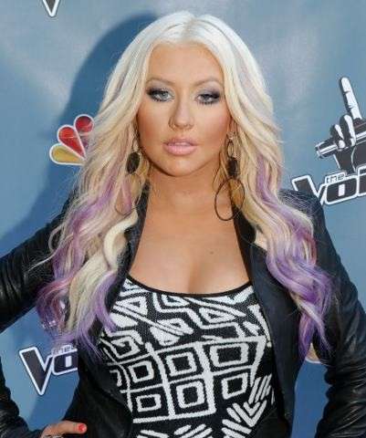 Christina Aguilera con capelli fluo