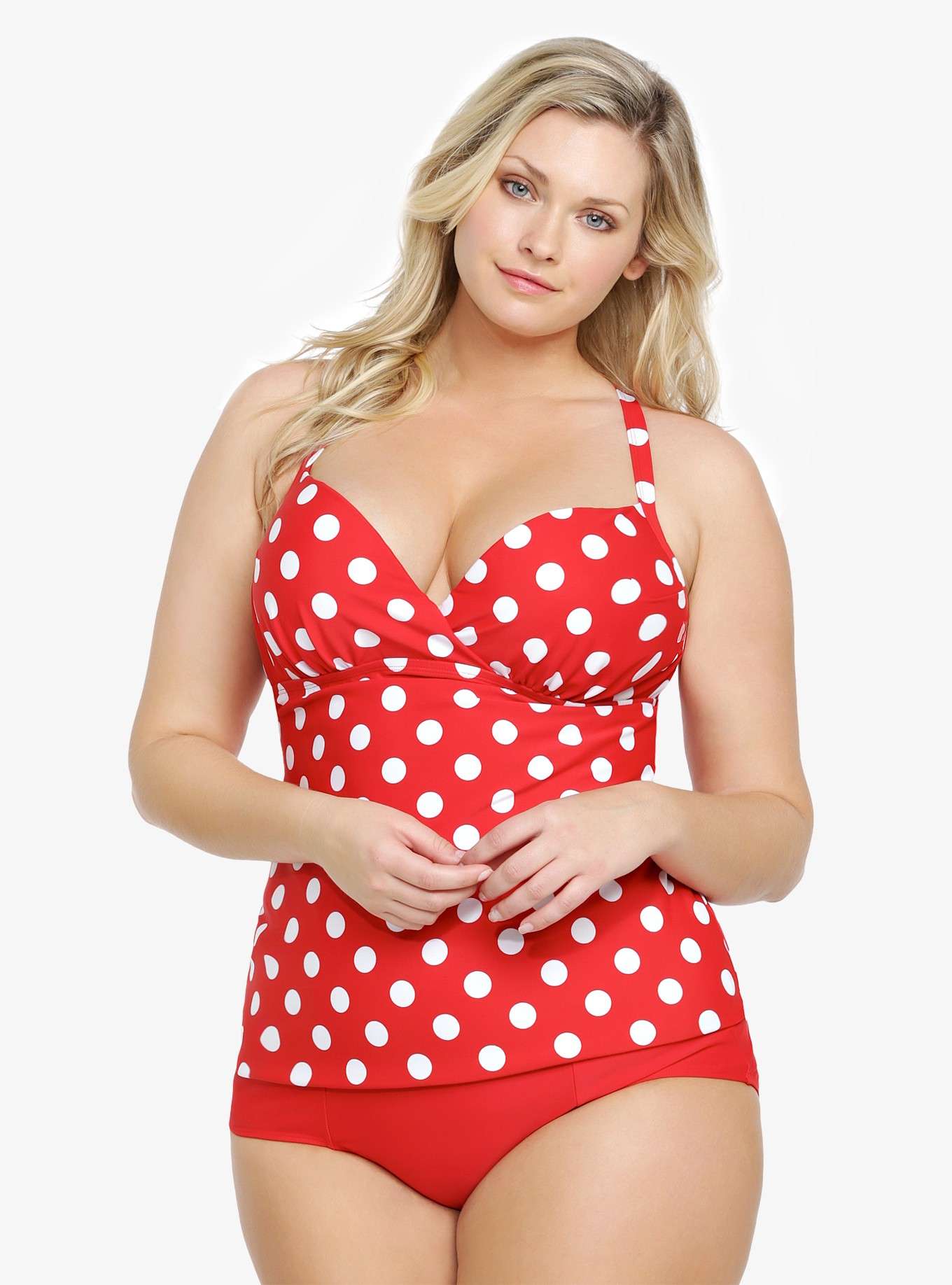 Costume rosso a pois bianchi