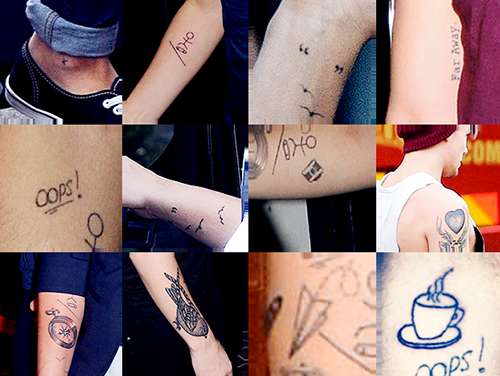 Particolari dei tattoo di Louis