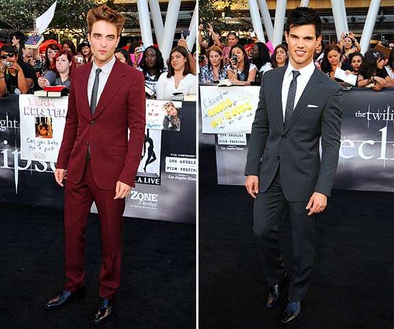 Robert Pattinson e Taylor Lautner in look elegante