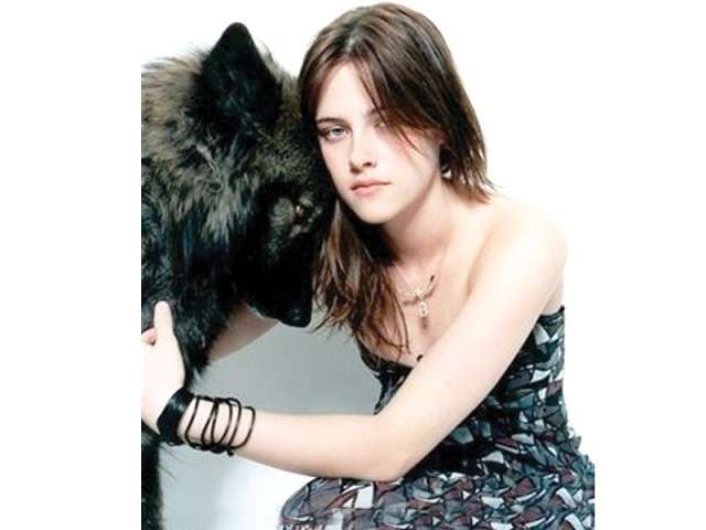 Kristen Stewart con il suo cane