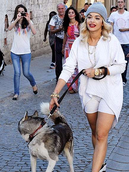 Rita Ora con il suo cane
