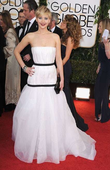 Jennifer Lawrence con abito in tulle bianco